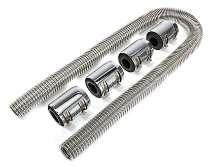 Trans-Dapt Performance 48 In. Stainless Steel Radiator Hose Kit- Chromed Aluminum Ends 8207