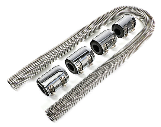 Trans-Dapt Performance 48 In. Stainless Steel Radiator Hose Kit- Chromed Aluminum Ends 8207