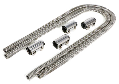 Trans-Dapt Performance Stainless Steel Heater Hose Kit- Polished Aluminum Ends 8208