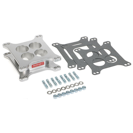 HAMBURGER'S PERFORMANCE PRODUCTS TORQUE-FLOW CARBURETOR SPACER- HOLLEY / AFB- PORTED; 2 IN. TALL- BILLET ALUMINUM 3212