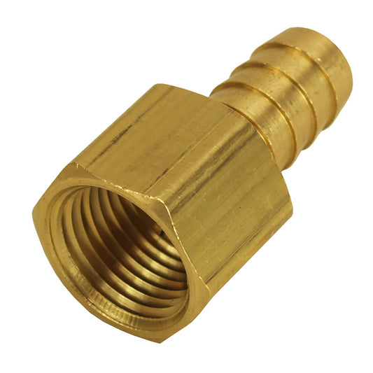 Derale Straight Hose Barb Fitting, 1/2" NPT Female x 1/2" Barb, Each 98106