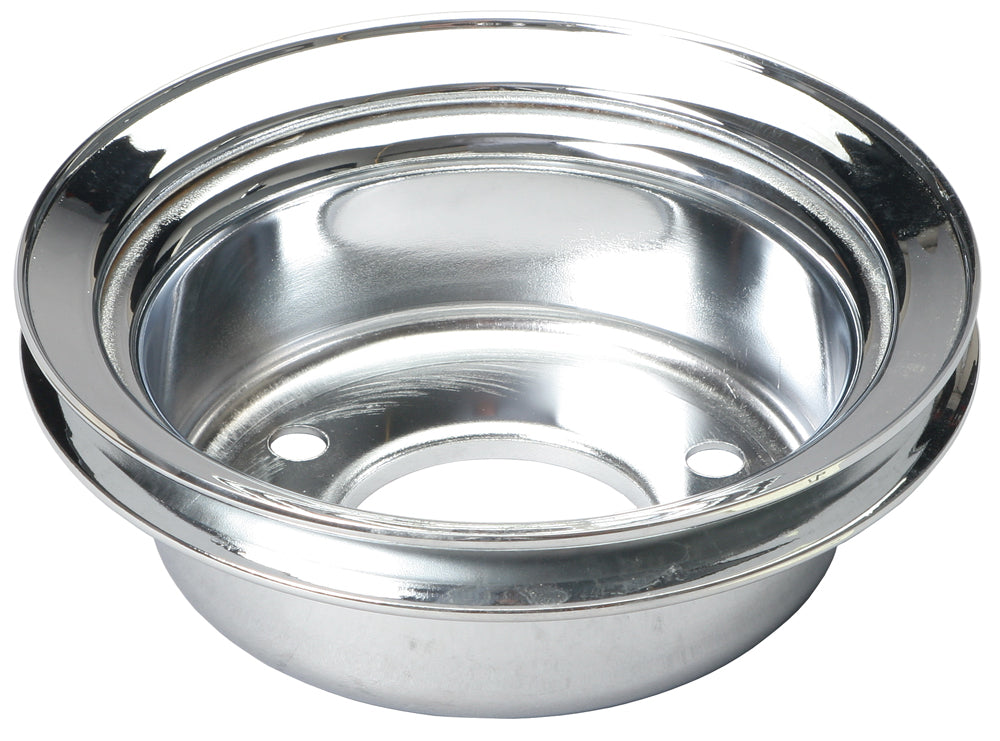 Trans-Dapt Performance Crankshaft Pulley; 1 Groove; 1965-1966 Ford 289; O.E. Water Pump- Chrome 8303