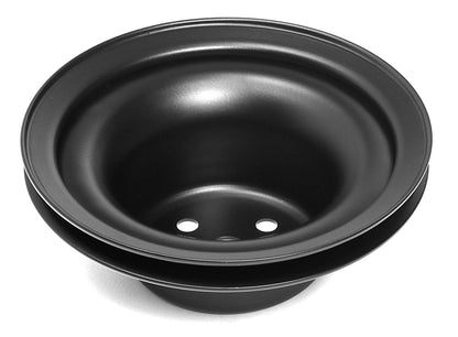 Trans-Dapt Performance Water Pump Pulley; 1 Groove; 1965-1966 Ford 289; O.E. Water Pump- Asphalt Black Powder Coat 8306