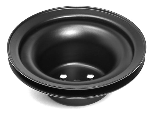 Trans-Dapt Performance Water Pump Pulley; 1 Groove; 1965-1966 Ford 289; O.E. Water Pump- Asphalt Black Powder Coat 8306