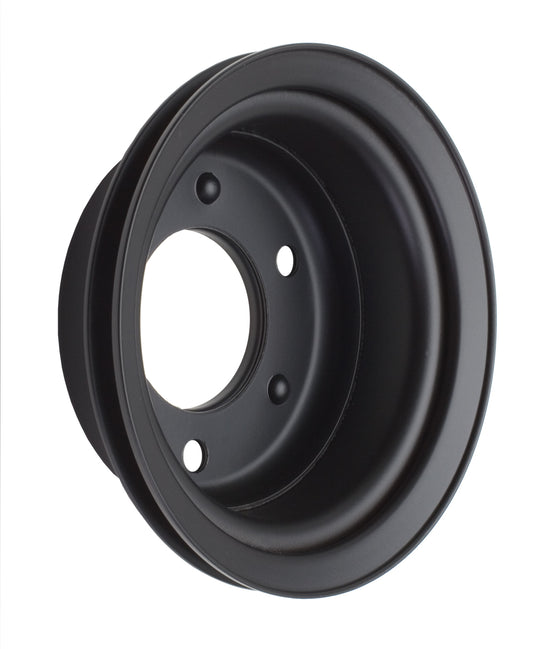 Trans-Dapt Performance Crankshaft Pulley; 1 Groove; 1965-1966 Ford 289; O.E. Water Pump- Asphalt Black Powder Coat 8309