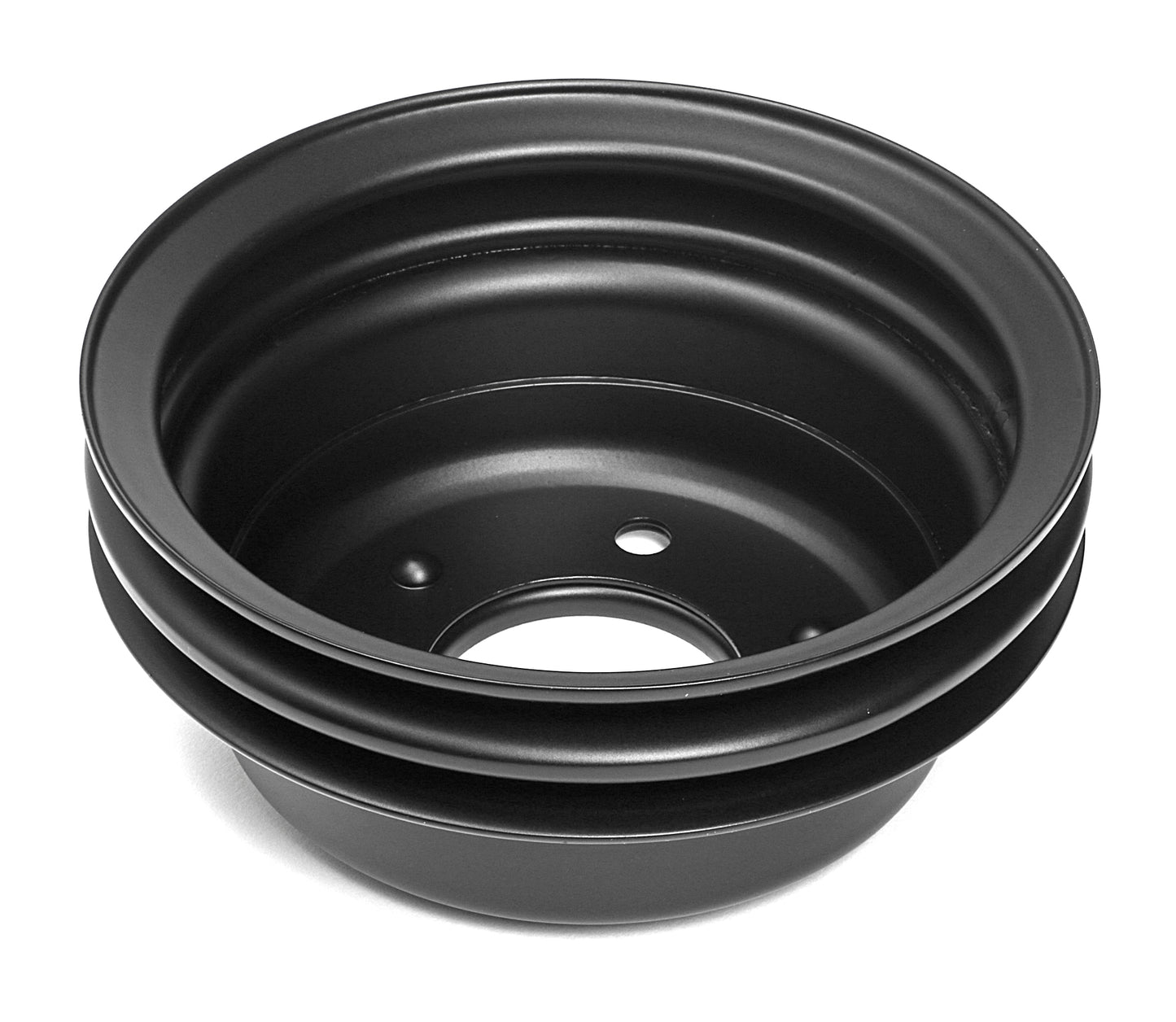 Trans-Dapt Performance Crankshaft Pulley; 2 Groove; 1965-1966 Ford 289; O.E. Water Pump- Asphalt Black Powder Coat 8310