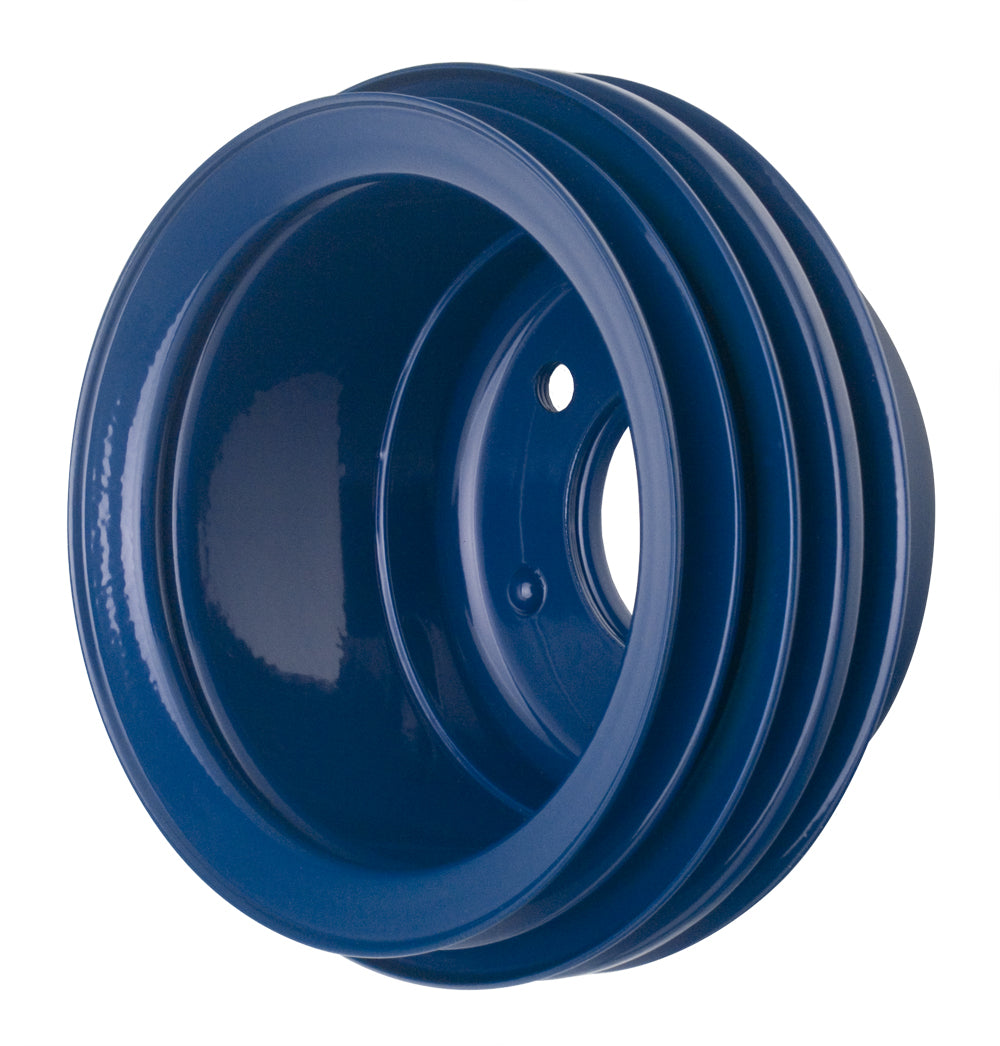Trans-Dapt Performance Crankshaft Pulley; 3 Groove; 1965-1966 Ford 289; Oe Water Pump- Ford Blue Powder Coated 8317