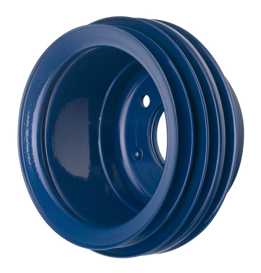 Trans-Dapt Performance Crankshaft Pulley; 3 Groove; 1965-1966 Ford 289; Oe Water Pump- Ford Blue Powder Coated 8317