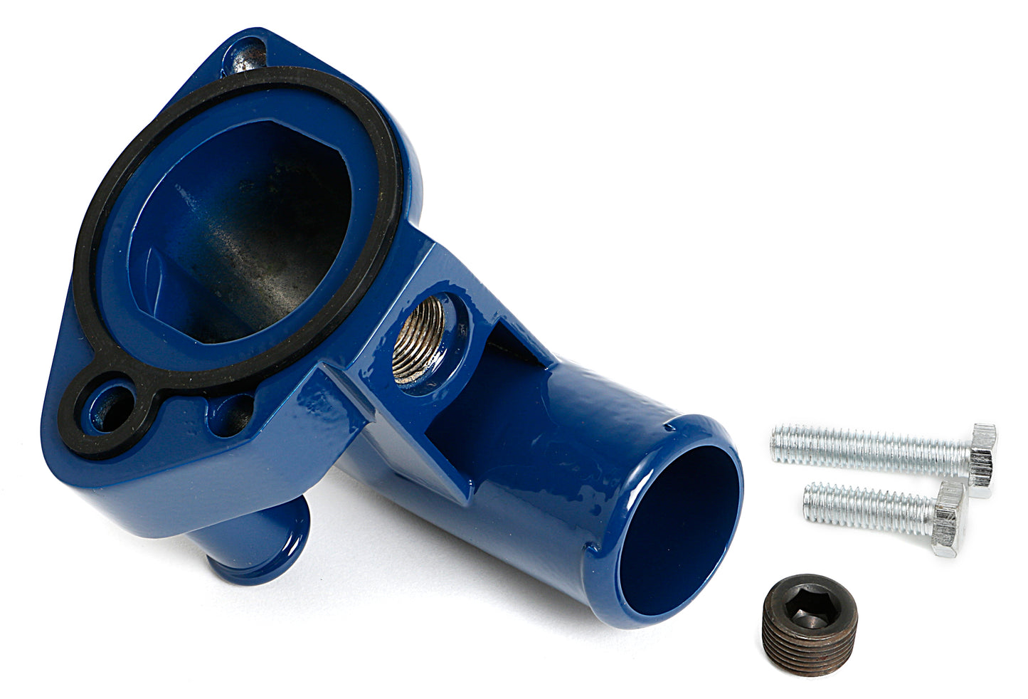 Trans-Dapt Performance Ford Blue Powder-Coated Water Neck; 79-95 Mustang 8343