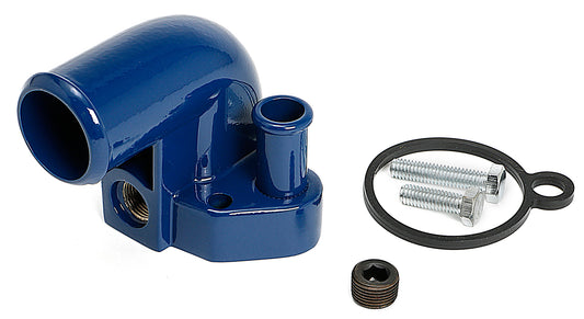 Trans-Dapt Performance Ford Blue Powder-Coated Water Neck; 79-95 Mustang 8343