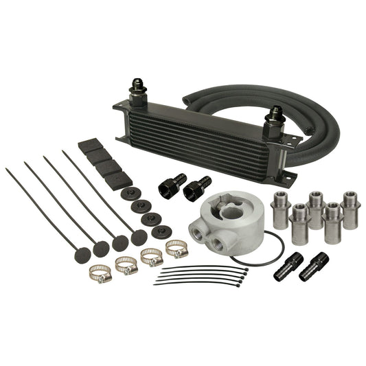 Derale 10 Row Series 10000 Stack Plate Universal Engine Oil Cooler Kit Sandwich Adapter 15602
