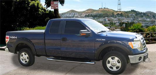 Stampede 8422-2 Black Ruff Riderz Smooth Finish 4-Piece Fender Flare For 2009-2014 Ford F-150 | Fits 67.0/78.8/97.4 In. Bed