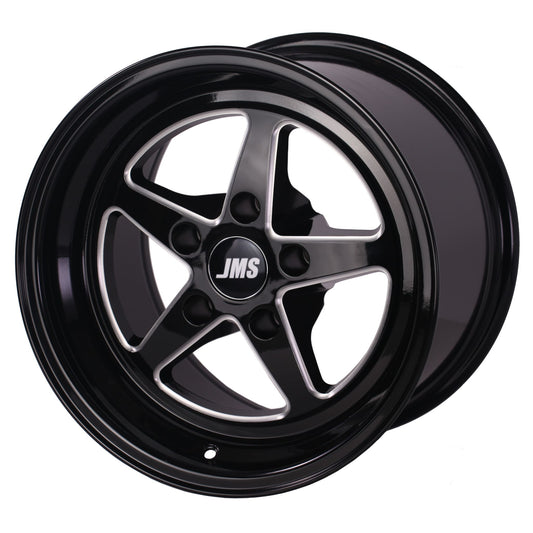 JMS Avenger Series Race Wheels - Black Clear w/ Diamond Cut; 15 inch X 10 inch Rear Wheel w/ Lug Nuts -- Fits 1994-2004 Mustang GT and V6 A1510626FB