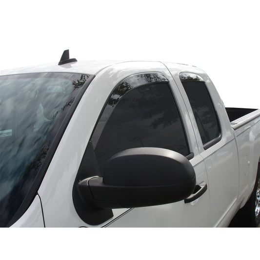 Auto Ventshade 894024 Low Profile Dark Smoke Ventvisor Side Window Deflector 4-Piece Set For 2007-2013 Silverado/Sierra 1500 2007-2014 Silverado/Sierra 2500HD-3500HD With Extended Cab