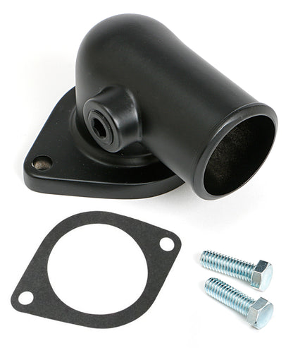 Trans-Dapt Performance Asphalt Black Powder-Coated Water Neck (Thermostat Housing); Ford 390-428 (3/8 In. Npt Port); Gasket Seal 8583