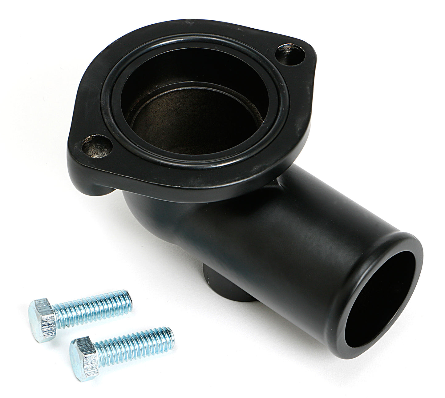 Trans-Dapt Performance Asphalt Black Powder-Coated Water Neck (Thermostat Housing); Ford 429-460 (3/8 In. Npt Port) 8584