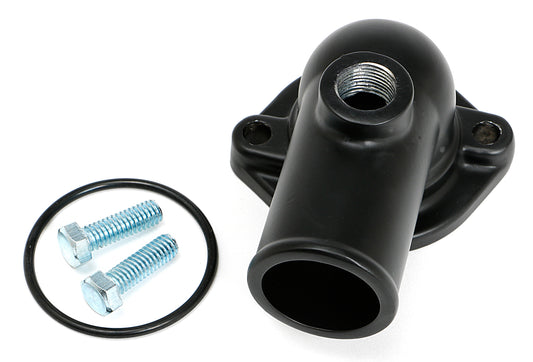 Trans-Dapt Performance Asphalt Black Powder-Coated Water Neck (Thermostat Housing); Ford 429-460 (3/8 In. Npt Port) 8584