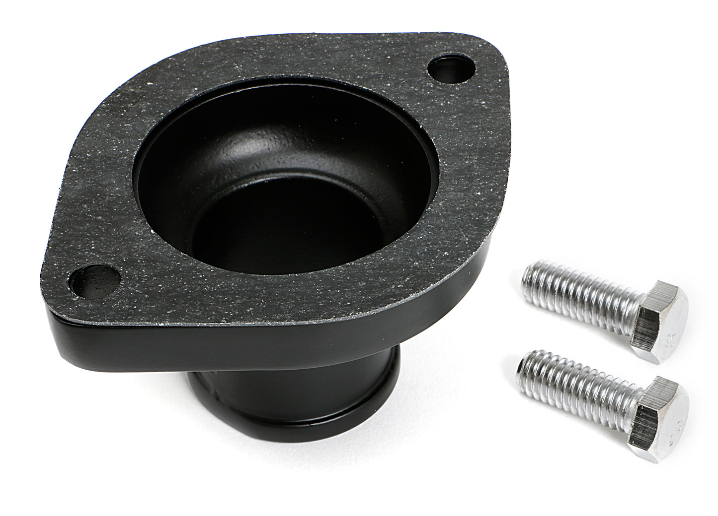 Trans-Dapt Performance Asphalt Black Powder-Coated Water Neck (Thermostat Housing); Mopar V8 8586