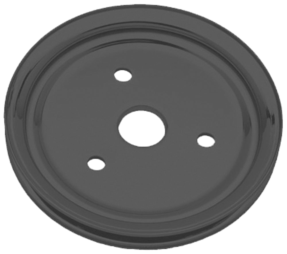 Trans-Dapt Performance Crankshaft Pulley; 1 Groove; 1955-1968 Chevrolet 283-350; Short Water Pump-Asphalt Black Powder Coat 8602