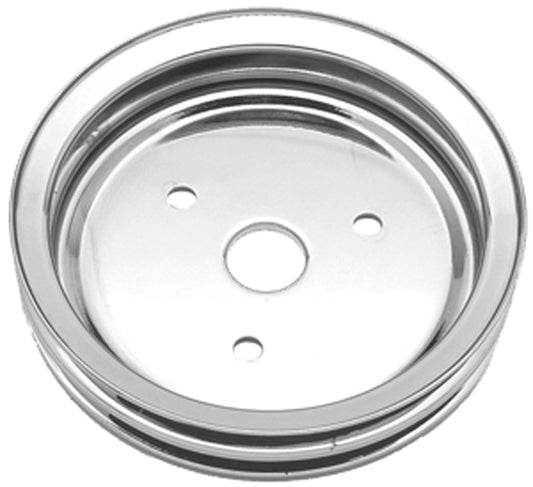 Trans-Dapt Performance Crankshaft Pulley; 2 Groove; 1955-1968 Chevrolet 283-350; Short Water Pump-Asphalt Black Powder Coat 8603