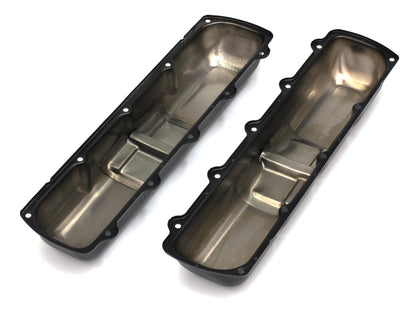 Trans-Dapt Performance Olds Ctr. Hole Asphalt Black Powder Coated Valve Covers 8611