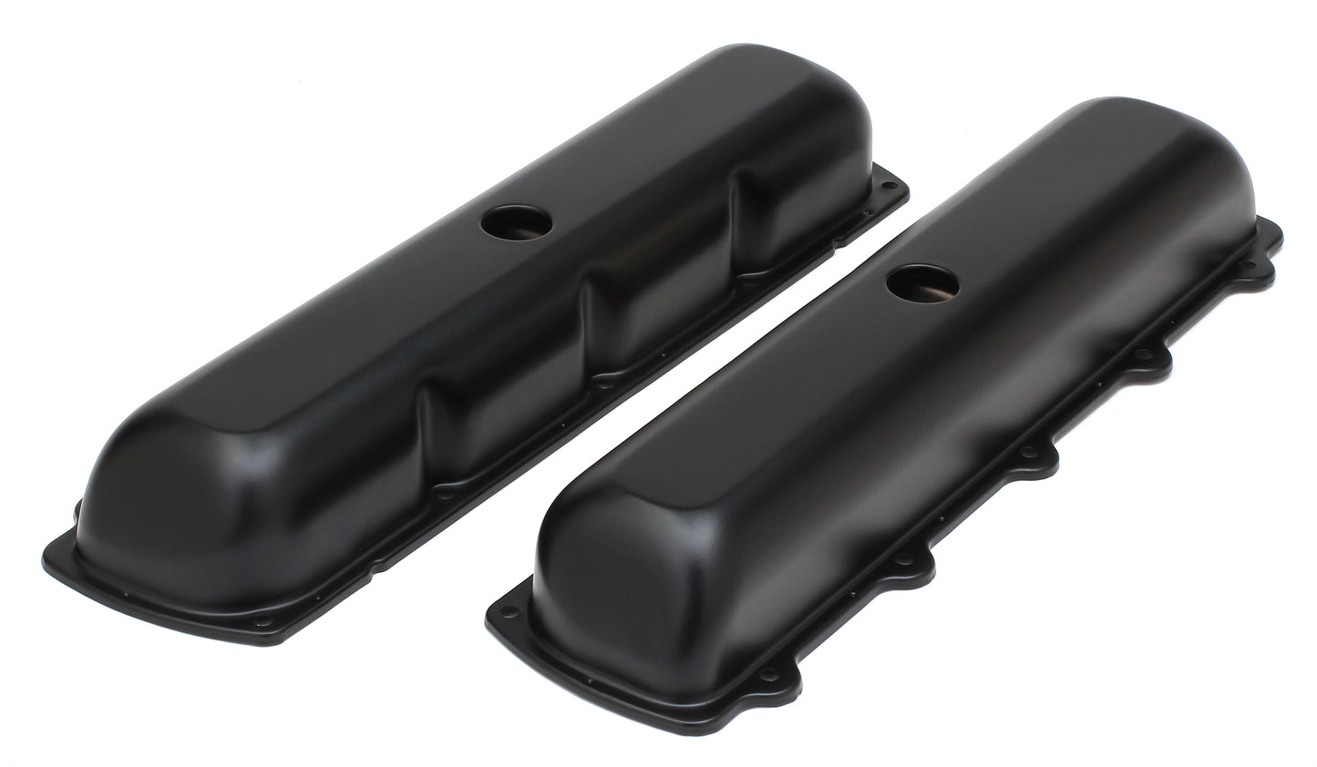 Trans-Dapt Performance Olds Ctr. Hole Asphalt Black Powder Coated Valve Covers 8611