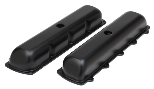 Trans-Dapt Performance Olds Ctr. Hole Asphalt Black Powder Coated Valve Covers 8611