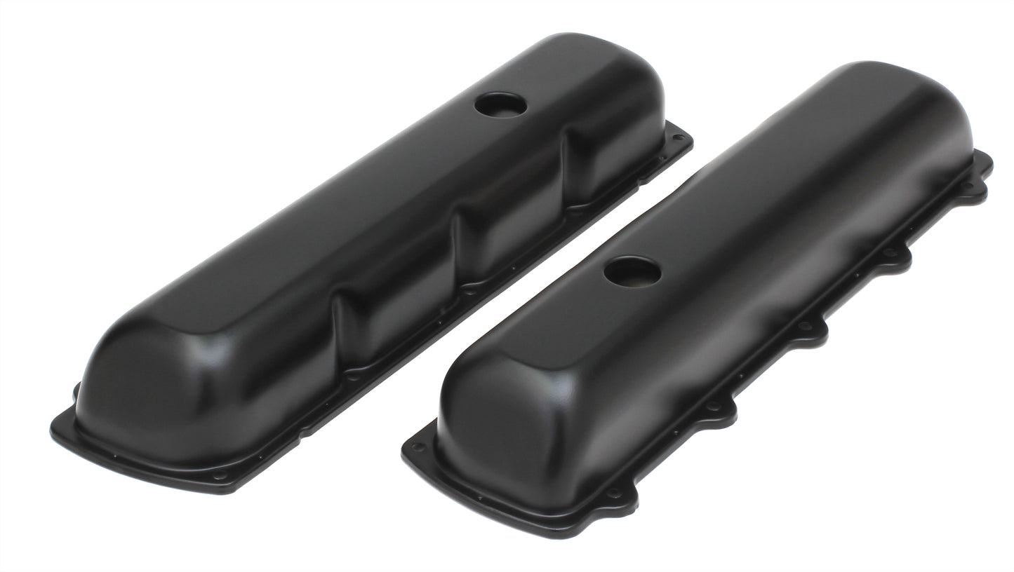 Trans-Dapt Performance Olds Offset Hole Asphalt Black Powder Coated Valve Covers 8612