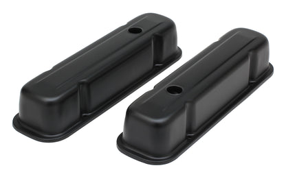Trans-Dapt Performance Pontiac Tall Asphalt Black Powder Coated Valve Covers 8613
