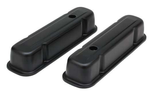Trans-Dapt Performance Pontiac Tall Asphalt Black Powder Coated Valve Covers 8613