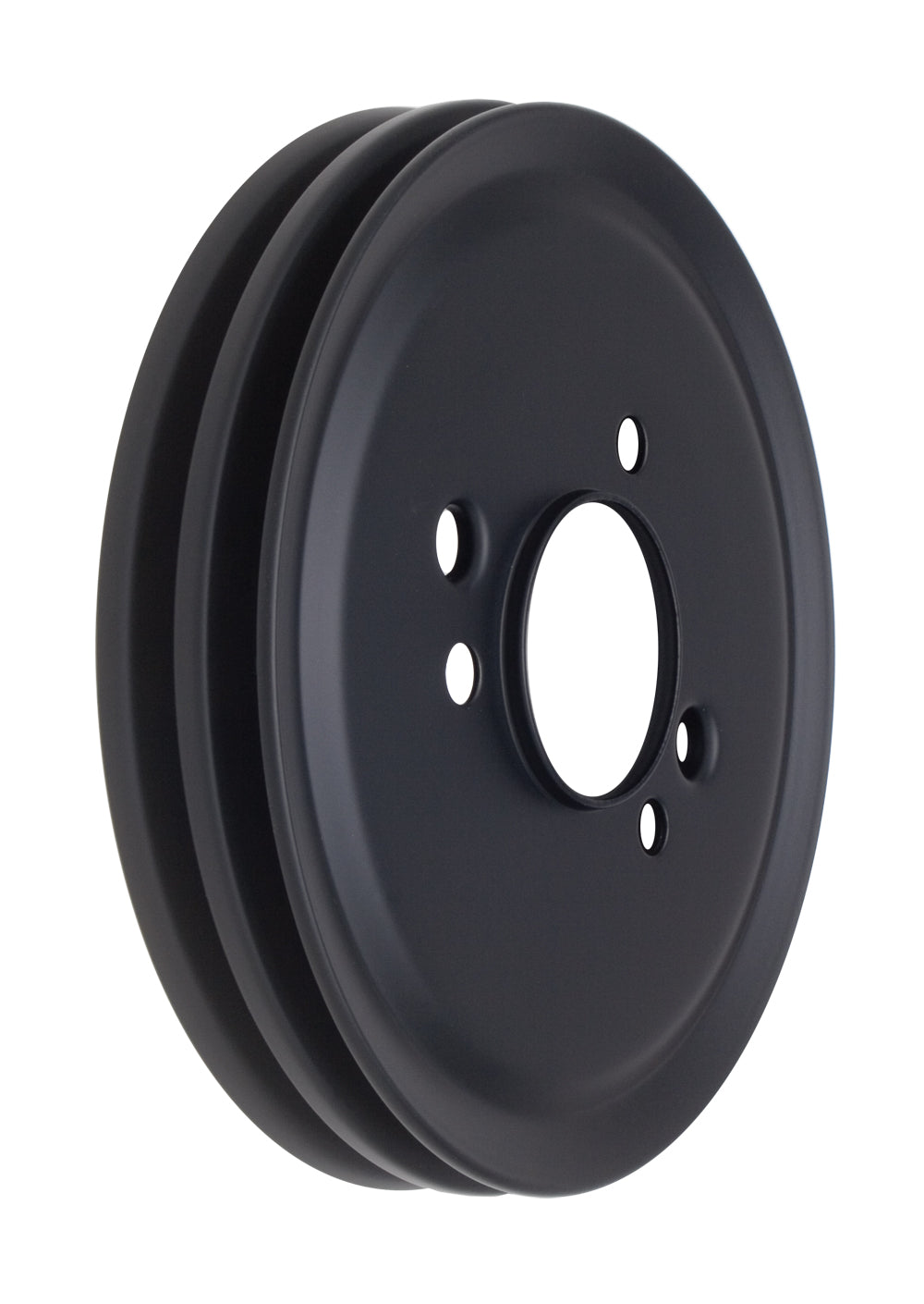 Trans-Dapt Performance Crankshaft Pulley; 2 Groove; 1965-1968 Chevrolet 396-454; Short Water Pump-Asphalt Black Powder Coat 8616