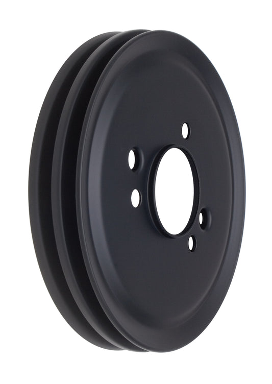 Trans-Dapt Performance Crankshaft Pulley; 2 Groove; 1965-1968 Chevrolet 396-454; Short Water Pump-Asphalt Black Powder Coat 8616