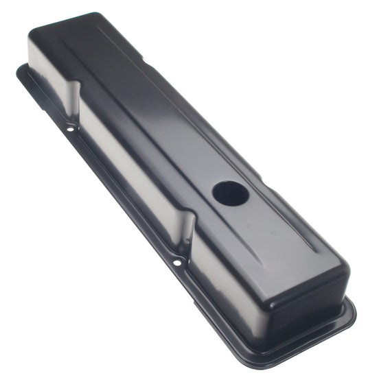 Trans-Dapt Performance O.E.M Reproduction Style Valve Covers; Short; 1958-86 Sb Chevy- Asphalt Black Powder Coated 8625