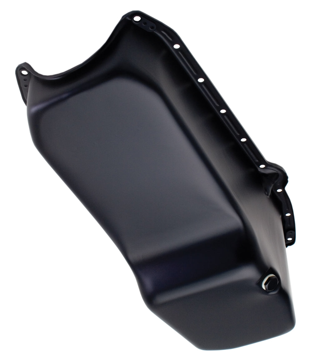 Trans-Dapt Performance 1955-79 Sb Chevy 283-400 Powder Coated Oem Style Oil Pan- Asphalt Black (4 Qts.) 8628