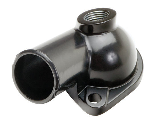 Trans-Dapt Performance Water Neck; Sb And Bb Chevy- Late Model (1/2 In. Npt Port); (O-Ring Seal); - Asphalt Black Powder Coat 8635