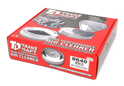 Trans-Dapt Performance Powder Coated Muscle Car Style Air Cleaner Set; 14 In. Diameter; 3 In. Tall- Asphalt Black 8640