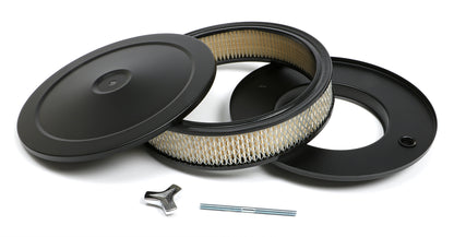Trans-Dapt Performance Powder Coated Muscle Car Style Air Cleaner Set; 10 In. Diameter; 2-1/8 In. Tall- Asphalt Black 8641