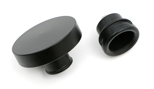 Trans-Dapt Performance Push-In Style Oil Cap; 1-1/4 In. Neck- Asphalt Black Powder Coated (Aluminum) 8647