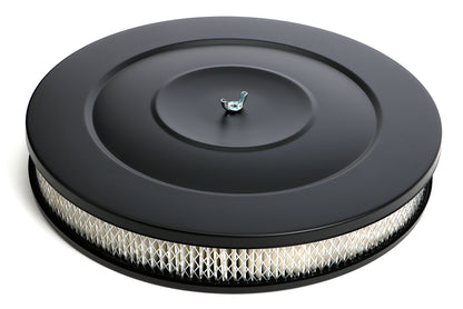 Trans-Dapt Performance Asphalt Black Powder Coated 14 In. Recess Base Air Cleaner 8660