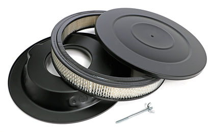 Trans-Dapt Performance Asphalt Black Powder Coated 14 In. Recess Base Air Cleaner 8660
