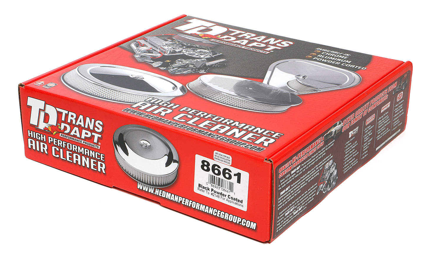 Trans-Dapt Performance Asphalt Black Powder Coated 14 In. X 3 1/4 In. Air Cleaner 8661