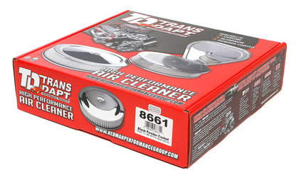 Trans-Dapt Performance Asphalt Black Powder Coated 14 In. X 3 1/4 In. Air Cleaner 8661