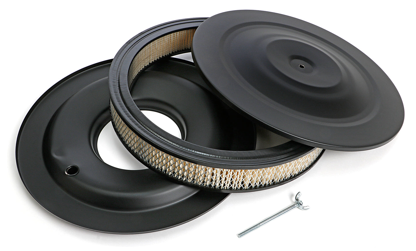 Trans-Dapt Performance Asphalt Black Powder Coated 14 In. X 3 1/4 In. Air Cleaner 8661