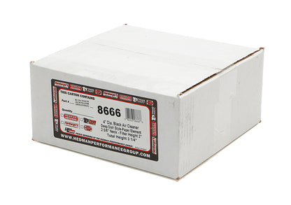 Trans-Dapt Performance Asphalt Black Powder Coated 4 In. X 2-5/8 In. Deep Dish Air Cleaner 8666