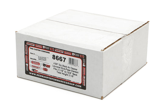 Trans-Dapt Performance Asphalt Black Powder Coated 4-5/8 In. Louvered Air Cleaner 8667