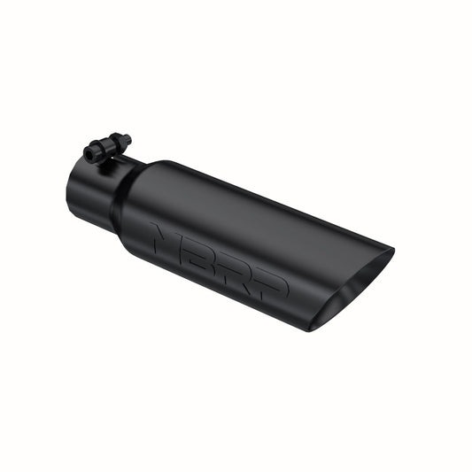 MBRP Exhaust Tip; 3in. O.D. Dual Wall Angled 2in. inlet 12in. length-Black Coated T5106BLK