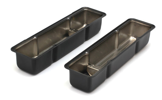 Trans-Dapt Performance Chevy 327 Logo Tall Asphalt Black Powder Coated Valve Covers 8679