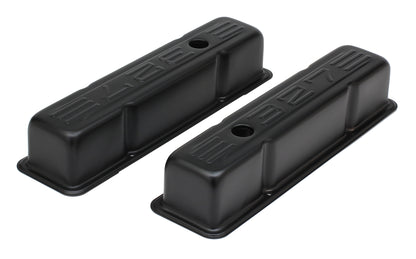 Trans-Dapt Performance Chevy 327 Logo Tall Asphalt Black Powder Coated Valve Covers 8679