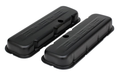 Trans-Dapt Performance Chevy 454 Logo Short Asphalt Black Powder Coated Valve Covers 8682