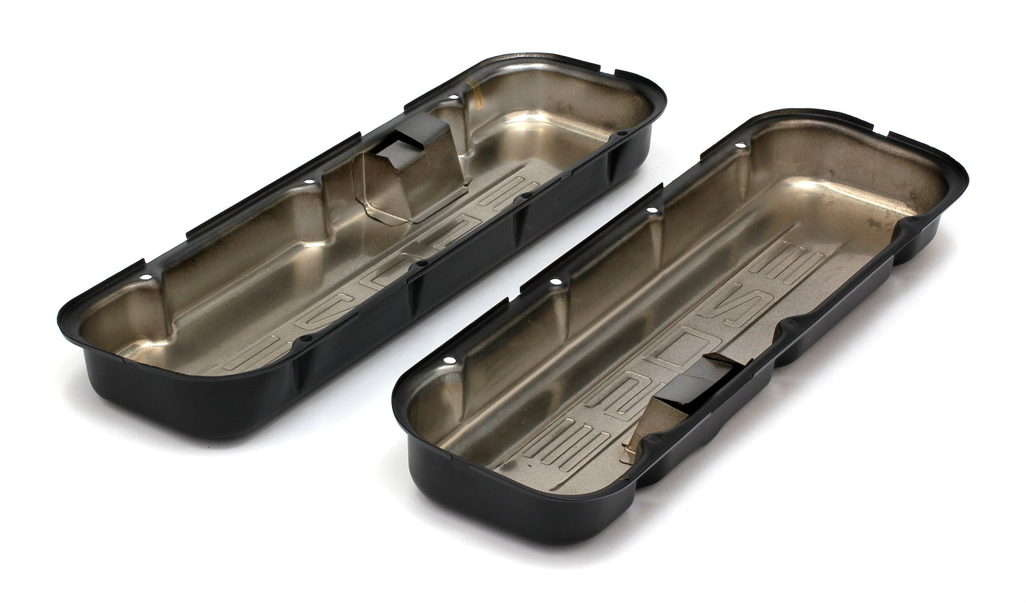 Trans-Dapt Performance Chevy 502 Logo Short Asphalt Black Powder Coated Valve Covers 8683
